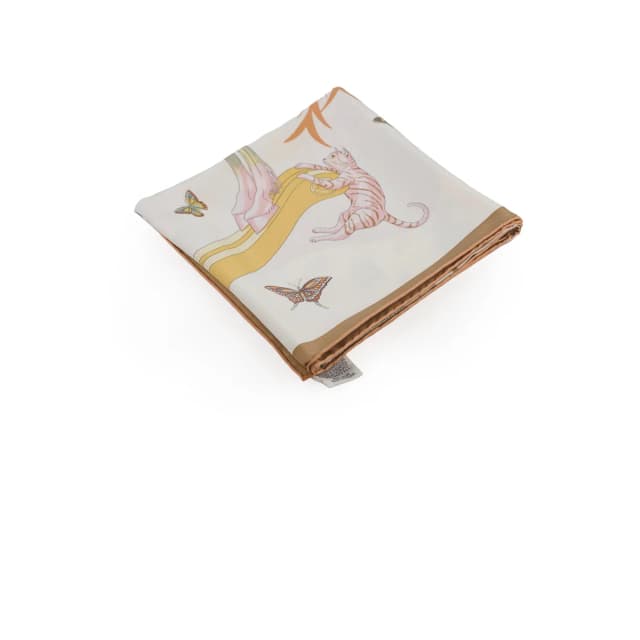 Hermès Story Silk Scarf 90 White/Beige in White Silk from The Purse Affair, photo 1 of 1
