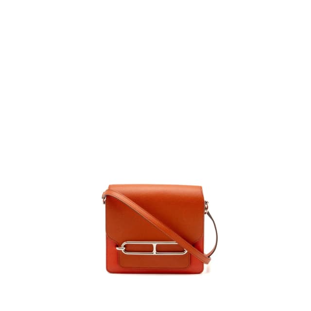 Hermès Mini Roulis Evercolor Bicolor Capucine / Terre Battue SHW Stamp Z in Leather from EMIER, photo 1 of 1