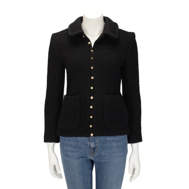Celine Bouclette Natte Chasseur Jacket FR 34 in Black Cashmere from Blue Spinach, photo 1 of 1