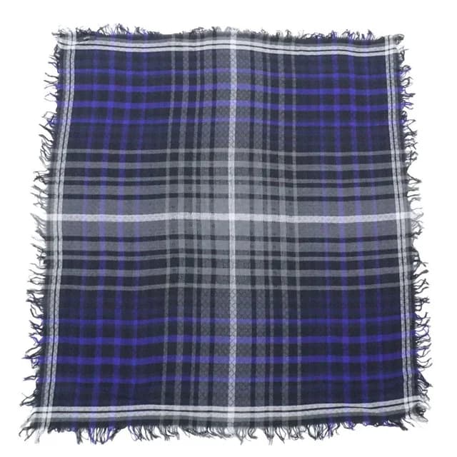 Gucci Shawl Check Pattern Gray Blue 70% Wool Silk Scarf in Blue Silk from The Reluxe, photo 1 of 1
