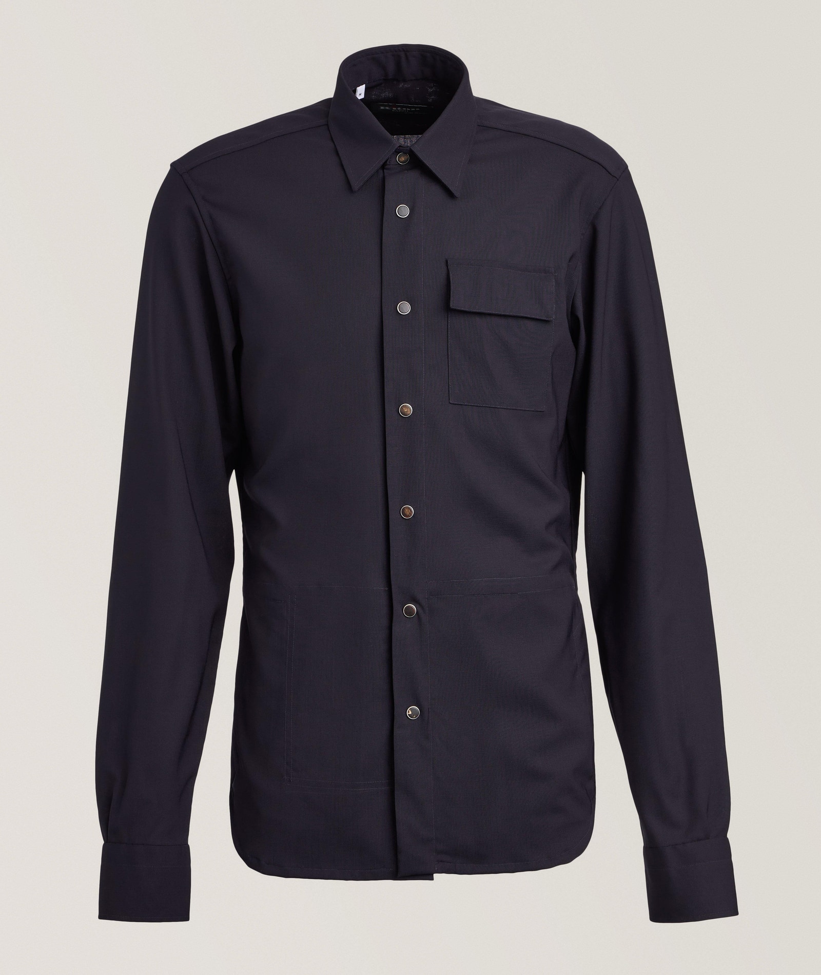 Kiton Virgin Wool Overshirt in Blue Wool & Wool Blends, image 1 of 1 from Harry Rosen