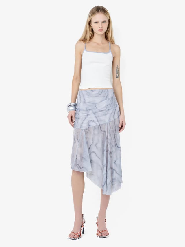 Bec&Bridge ETIENNE ASYM MIDI SKIRT - WOODGRAIN, image 1 of 1 from BEC + BRIDGE