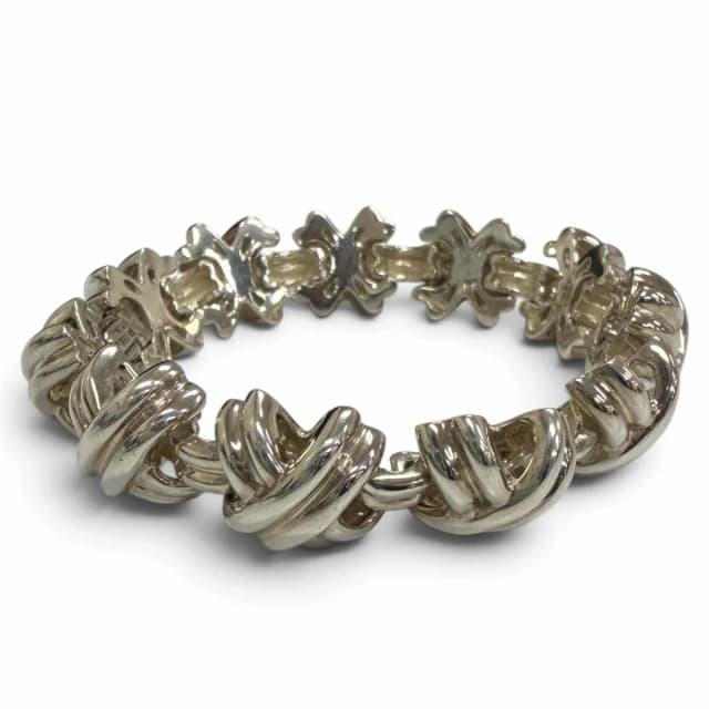 Tiffany & Co. Vintage Signature Link Motif Bracelet Silver in Silver from The Reluxe, photo 1 of 1