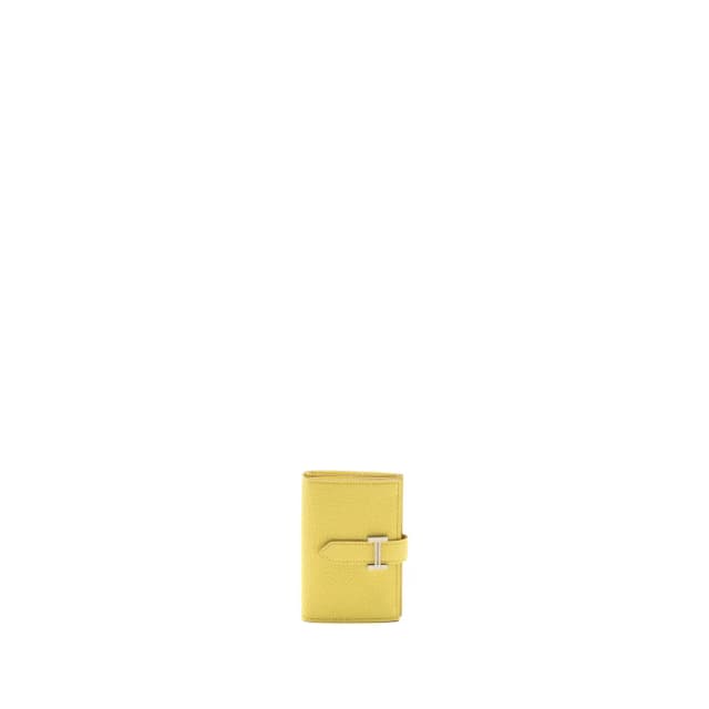 Hermès Bearn Compact Wallet Chèvre Mysore Lemoncello SHW Stamp W in Goatskin from EMIER, photo 1 of 1