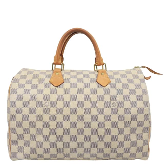 Louis Vuitton Speedy 35 Damier Azur Satchel Bag White in White Canvas from Dallas Designer Handbags, photo 1 of 1