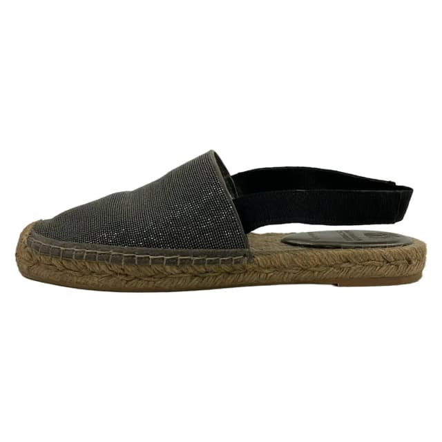 Brunello Cucinelli Sandals Dark Gray Black Espadrilles Monile in Black Suede from The Reluxe, photo 1 of 1
