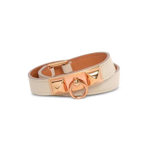 Hermès Swift Rivale Double Tour Bracelet RGHW in Craie Swift leather from Blue Spinach, photo 1 of 1