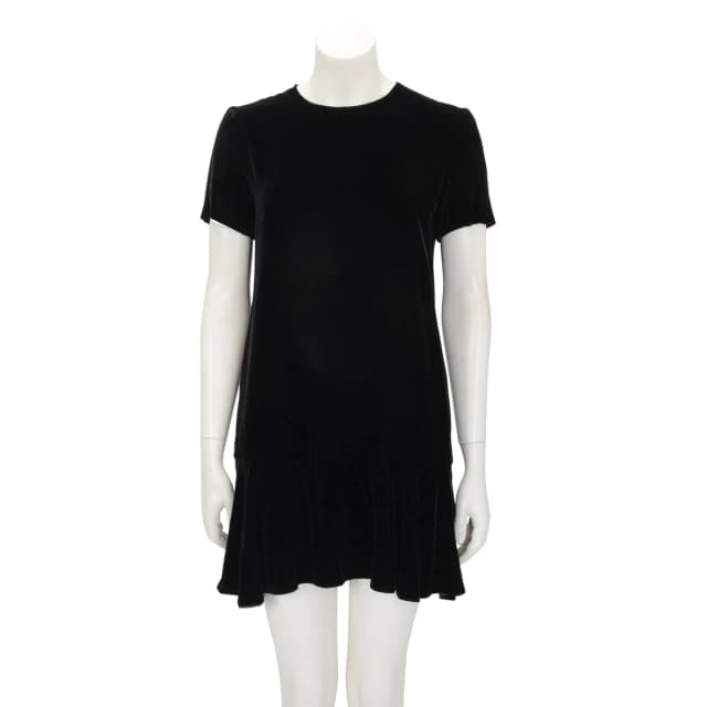 Saint Laurent Short Sleeve Mini Dress FR 38 in Black Velvet from Blue Spinach, photo 1 of 1