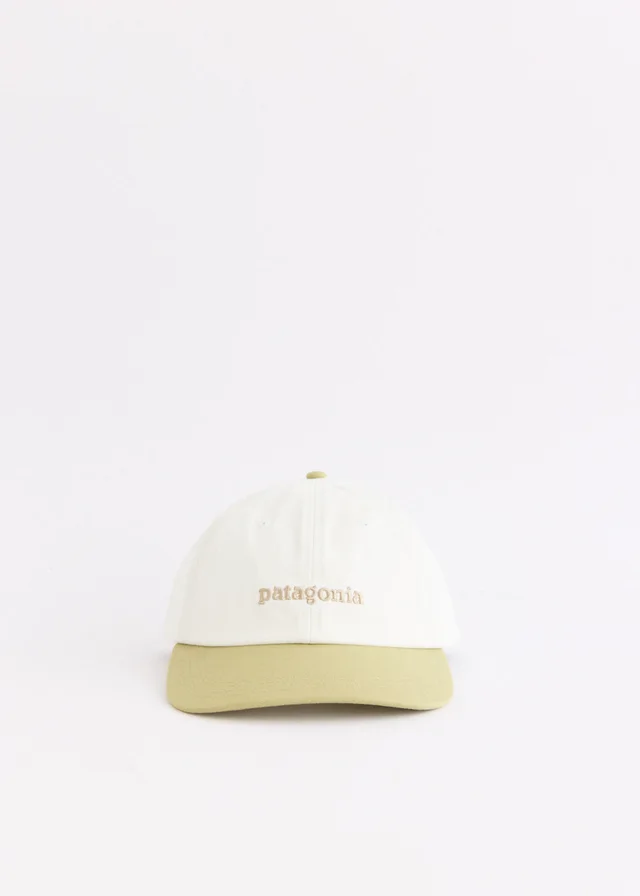 Patagonia Fitz Roy Icon Trad Cap in Text Logo: Birch White w/Gumtr, image 1 of 1 from Incu