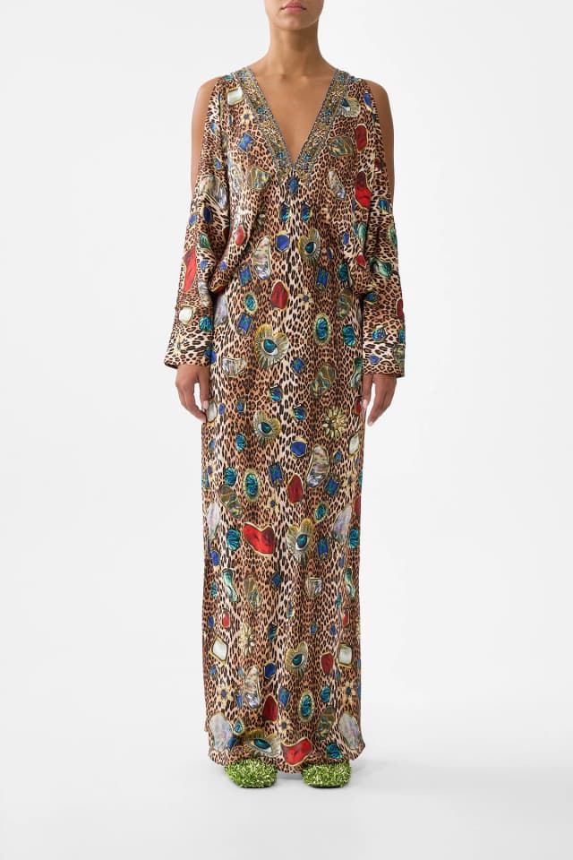 Camilla eBoutique PLUNGE NECK DRAPED SHOULDER DRESS NAZAR NIRVANA, image 1 of 1 from CAMILLA