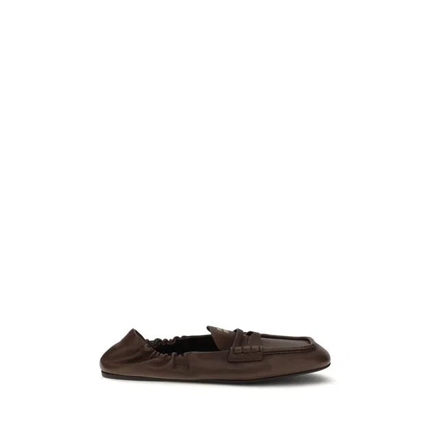 Fendi Brown Lamb Ovis Aries Slip-On Loafers in Brown Calfskin from HEWI, photo 1 of 1