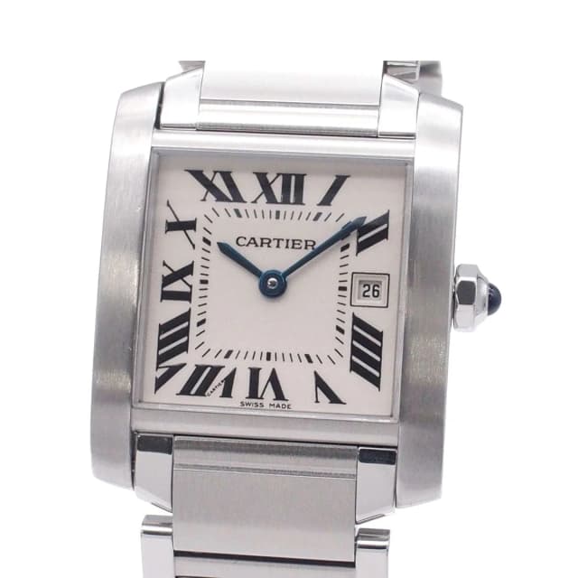 Cartier Tank Francaise MM Date Ivory SS Watch Quartz in White from The Reluxe, photo 1 of 1