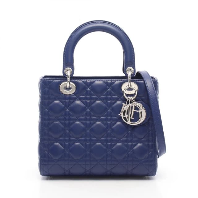 Handbag Lady Dior Cannage 2-Way Blue Leather Tote Bag in Blue Leather from The Reluxe, photo 1 of 1