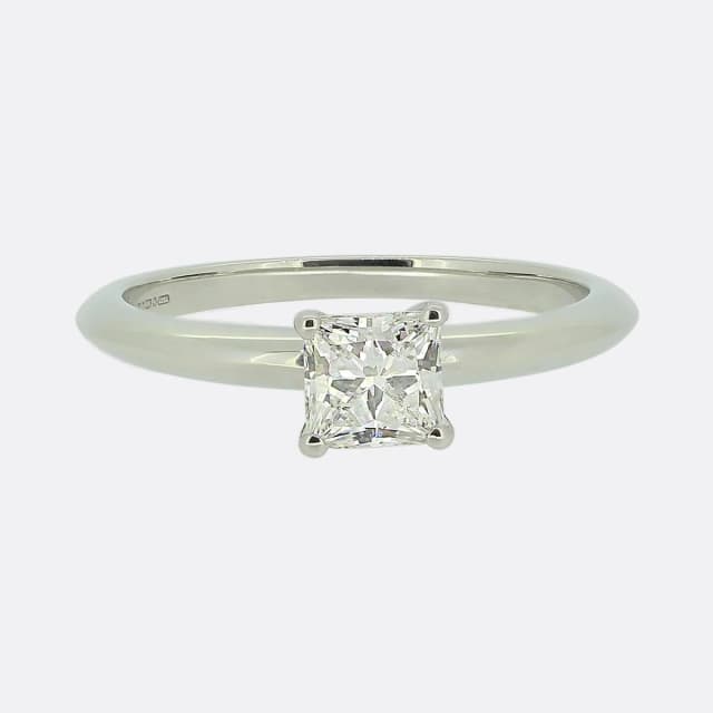 Tiffany & Co. 0.66 Carat Princess Cut Diamond Solitaire Ring from The Vintage Jeweller, photo 1 of 1