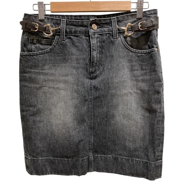 Gucci Horsebit Denim Mini Skirt Gray in Grey Denim from The Reluxe, photo 1 of 1