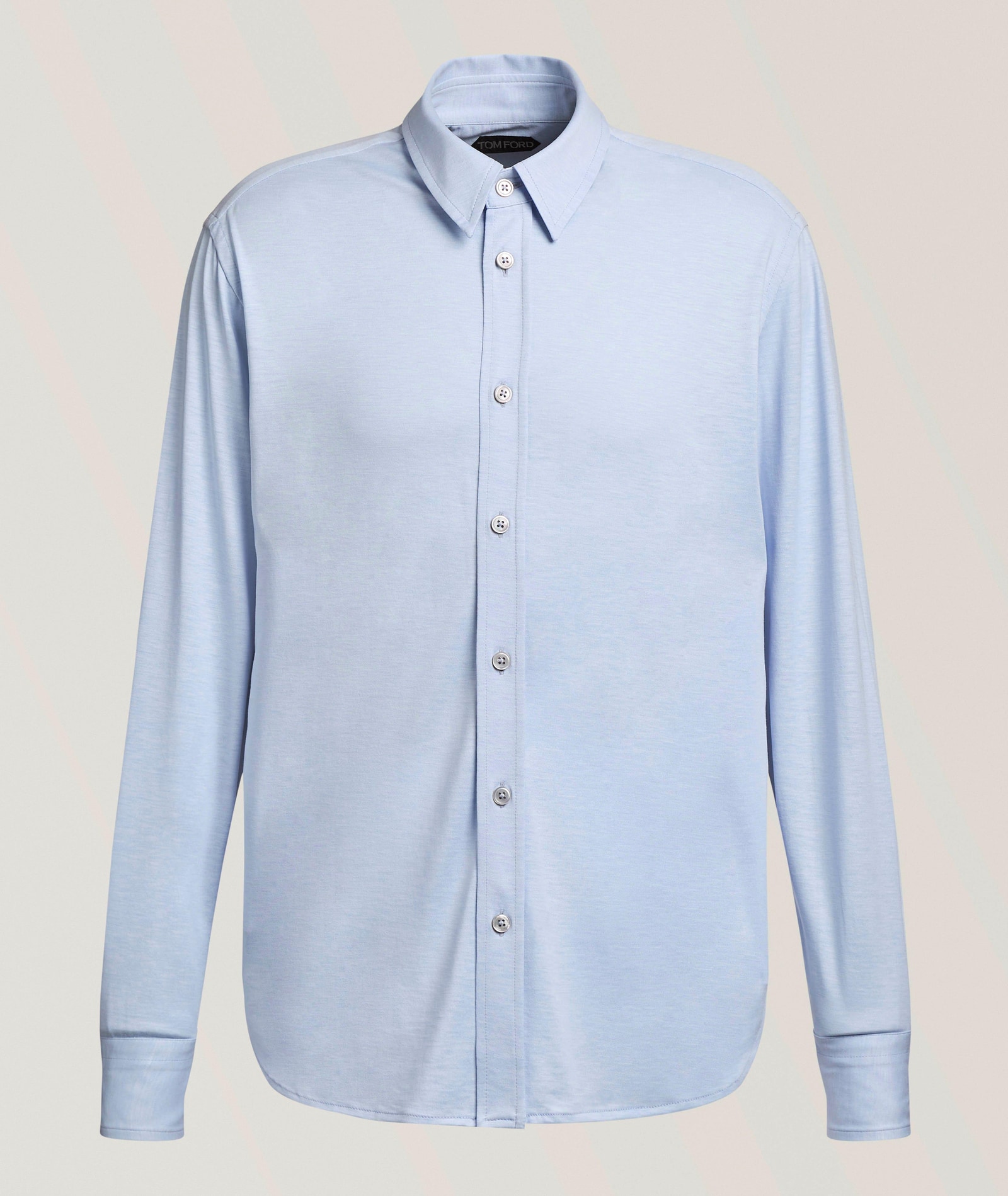 TOM FORD Silk-Cotton Shirt in Blue Cotton & Cotton Blends, image 1 of 1 from Harry Rosen