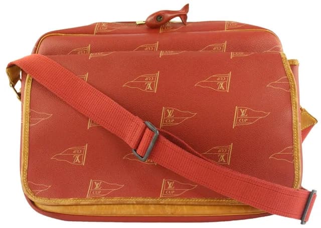 1995 LV Cup Red Bosphore Calvi Messenger Crossbody Bag in Red Canvas from Bagriculture, photo 1 of 1