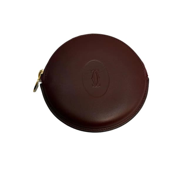 Cartier Must Line Round Coin Purse Bordeaux Leather in Burgundy Leather from The Reluxe, photo 1 of 1