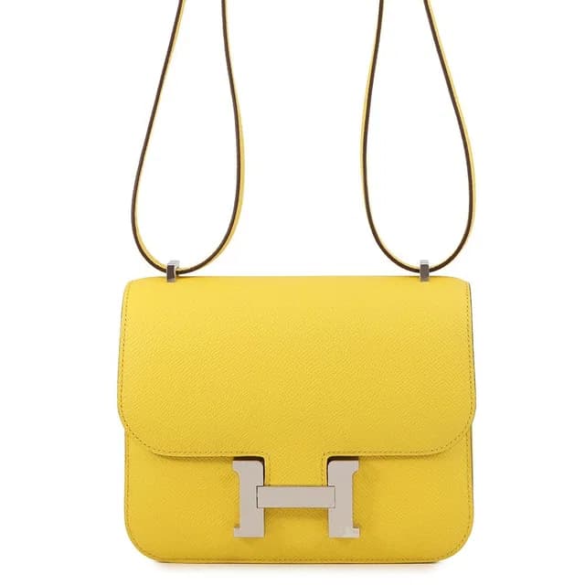 Hermès Shoulder Bag Mini Constance 3 Miroir Joannaple Silver Epsom in Silver Epsom leather from The Reluxe, photo 1 of 1