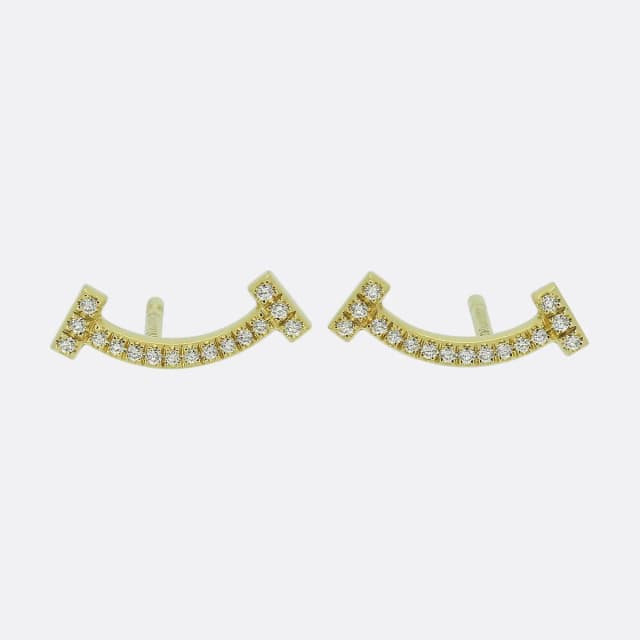 Tiffany & Co. Diamond T Smile Mini Earrings from The Vintage Jeweller, photo 1 of 1