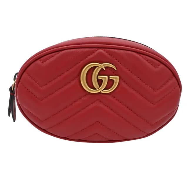 Gucci GG Marmont Matelassé Red Leather Belt Bag in Red Leather from Clotheshorse Anonymous, photo 1 of 1