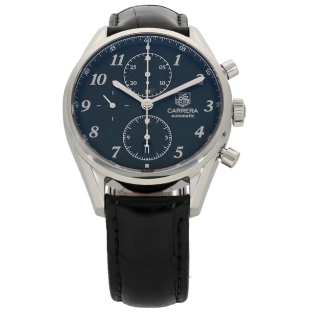 TAG Heuer Carrera CAS2110 41mm Stainless Steel Watch in Leather from H&T, photo 1 of 1