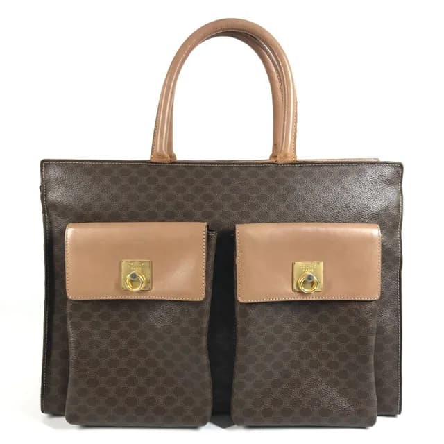 Celine Handbag Macadam Logo Leather Brown in Brown Leather from The Reluxe, photo 1 of 1