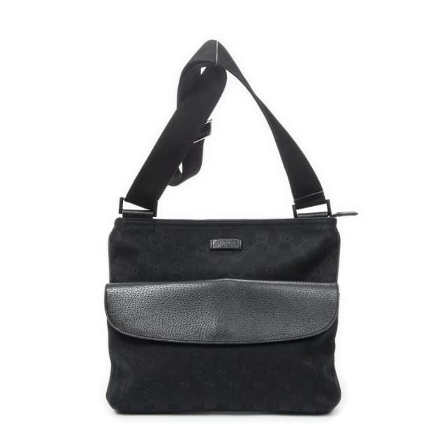 Gucci Front Pocket Messenger Bag Black GG Canvas in Black Canvas from The Reluxe, photo 1 of 1
