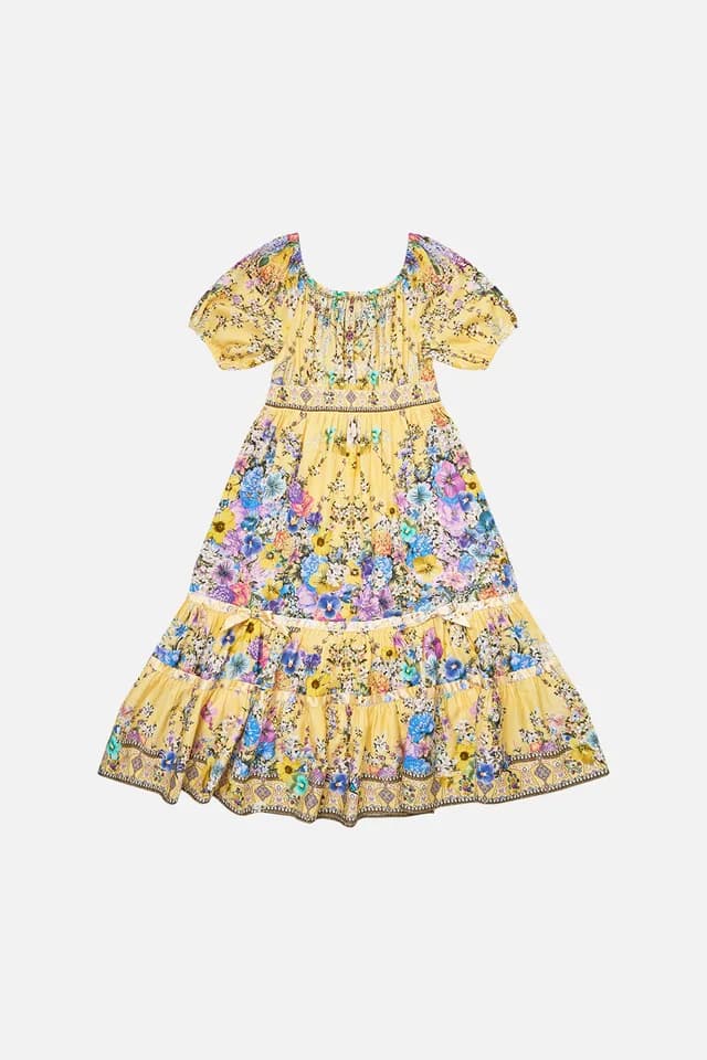 Camilla eBoutique KIDS PEASANT MAXI DRESS WITH RIBBON SKIRT DARLING BUDS, image 1 of 1 from CAMILLA