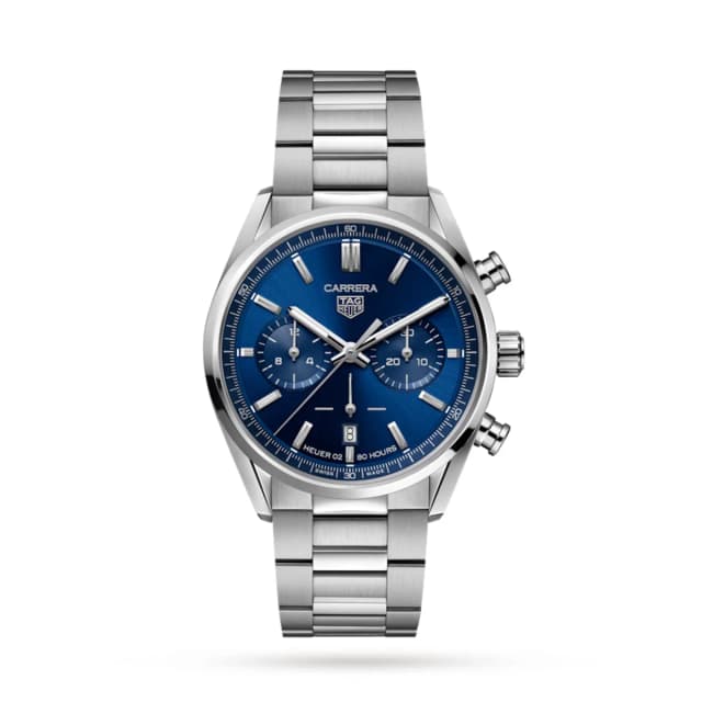 TAG Heuer Carrera Chronograph 02 42mm Mens Watch in silver|gray from WatchesOfSwitzerland, photo 1 of 1