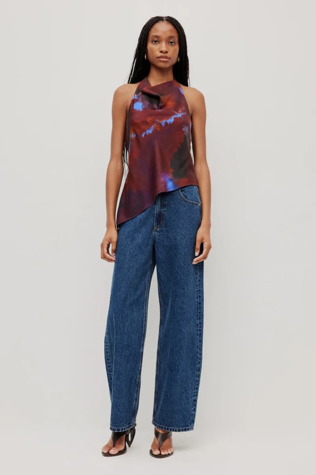 Aje Studio Penelope Halter Top in COBALT OMBRE, image 1 of 1 from Aje