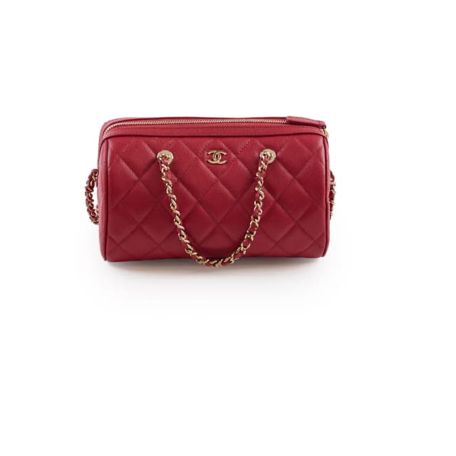 Chanel Mini Bowling Bag Caviar Red in Red Caviar leather from The Purse Affair, photo 1 of 1