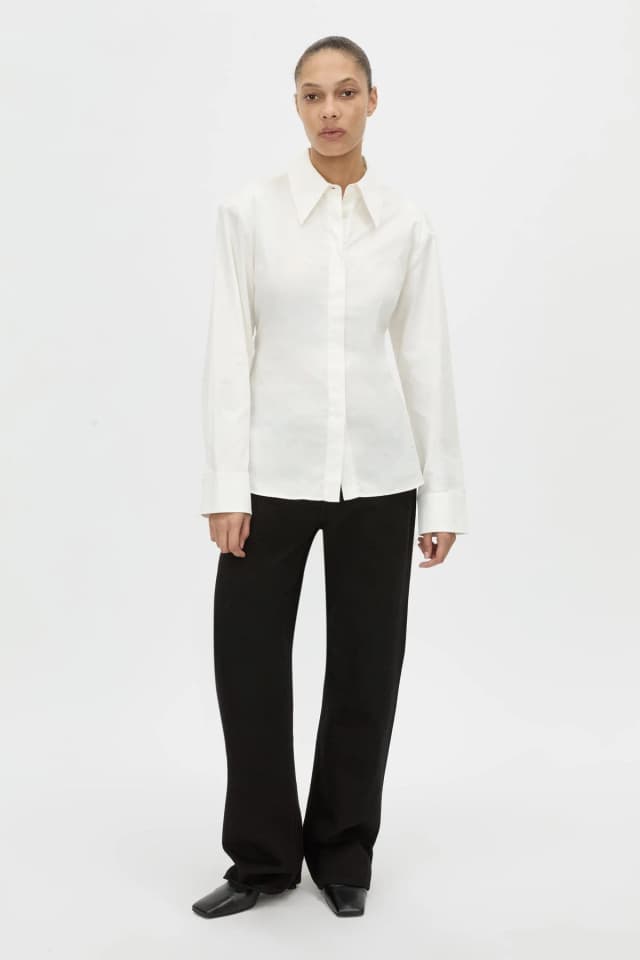 C&M CAMILLA AND MARC SALE Tarn Fitted Shirt in cream, image 1 of 1 from Camilla and Marc