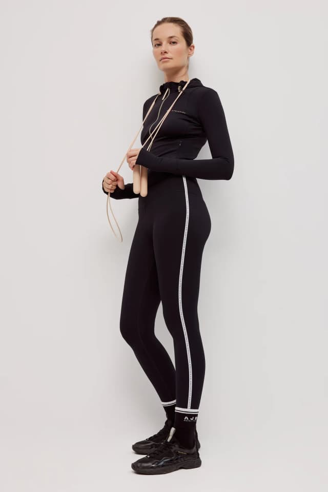 Athletica Logo Tape Ankle Length Legging 203 in BLACK, image 1 of 1 from Aje
