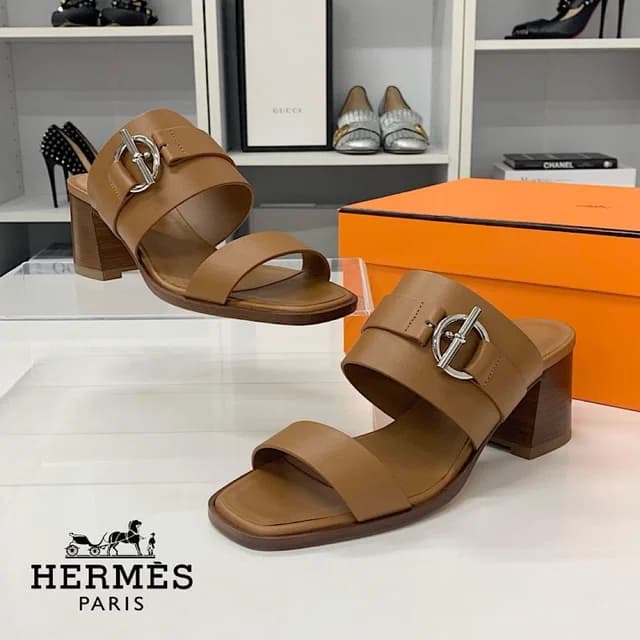 Hermès Sandals Brown in Brown Leather from The Reluxe, photo 1 of 1