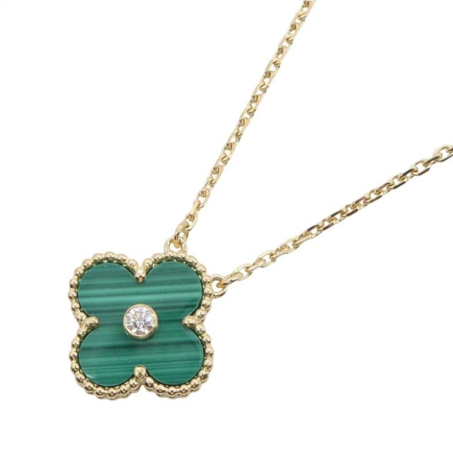 Van Cleef & Arpels Necklace Vintage Alhambra Malachite 42 Diamond 18k from The Reluxe, photo 1 of 1