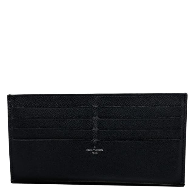 Louis Vuitton Flat Calfskin Leather Card Holder Black in Black Calfskin from Dallas Designer Handbags, photo 1 of 1