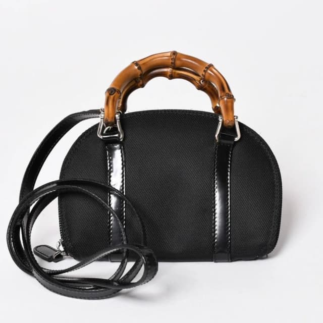 Gucci Shoulder Bag Mini Andbag 2-Way Bamboo Silver in Silver Nylon from The Reluxe, photo 1 of 1