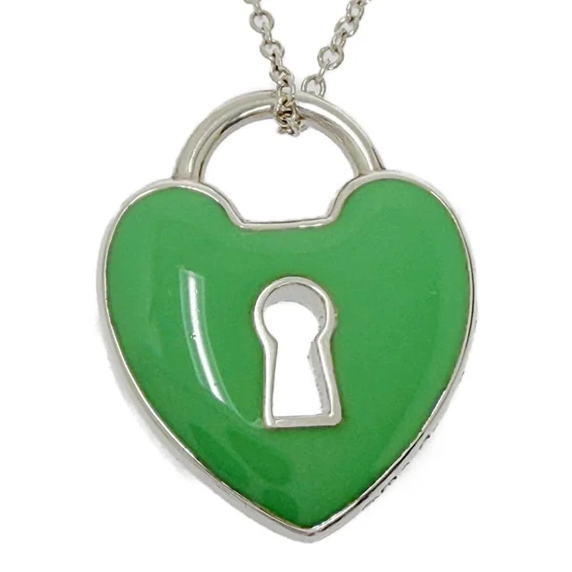 Tiffany & Co. Silver Enamel Heart Lock Necklace in Silver from The Reluxe, photo 1 of 1