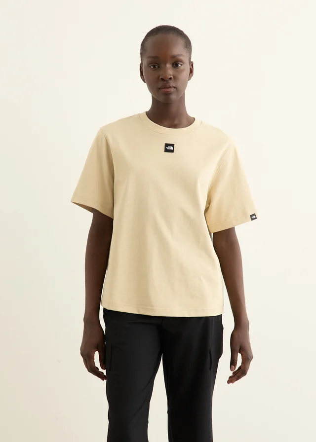 The North Face Women's Relaxed Logo Short Sleeve T-Shirt in White Dune, image 1 of 1 from Incu