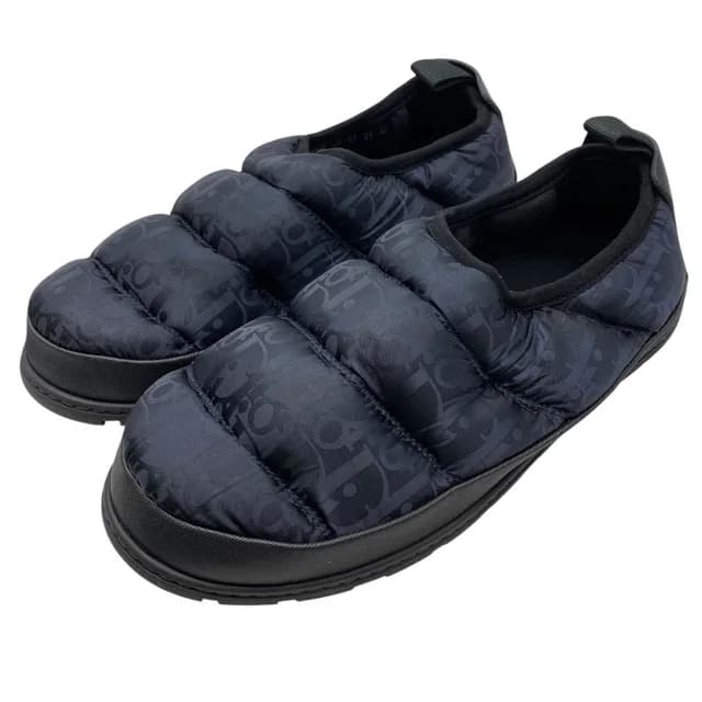 Dior Snow Slippers Flat Shoes Quilted Nylon Logo Black in Black Nylon from The Reluxe, photo 1 of 1