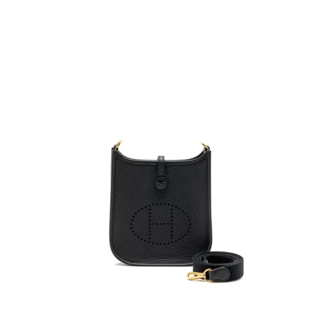 Hermès Mini Evelyne clemence black GHW stamp K in Black Clemence leather from EMIER, photo 1 of 1