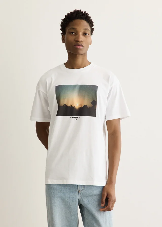 Carhartt WIP Warm Views T-Shirt in White, image 1 of 1 from Incu