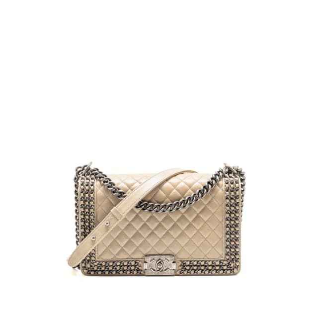 Chanel Old Medium Boy Bag in Beige Calfskin from EMIER, photo 1 of 1