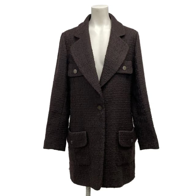 Chanel Coat S Dark Brown Long Sleeve in Brown Wool from The Reluxe, photo 1 of 1