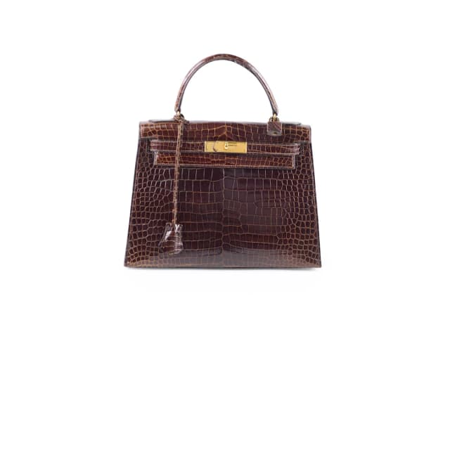 Hermès Vintage Kelly 29 Croc - M Circle Square 1983 in Crocodile from The Purse Affair, photo 1 of 1