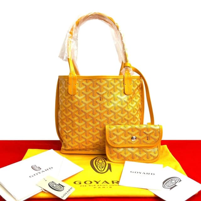 Goyard Anjou Mini Leather Tote Bag Yellow in Yellow Leather from The Reluxe, photo 1 of 1