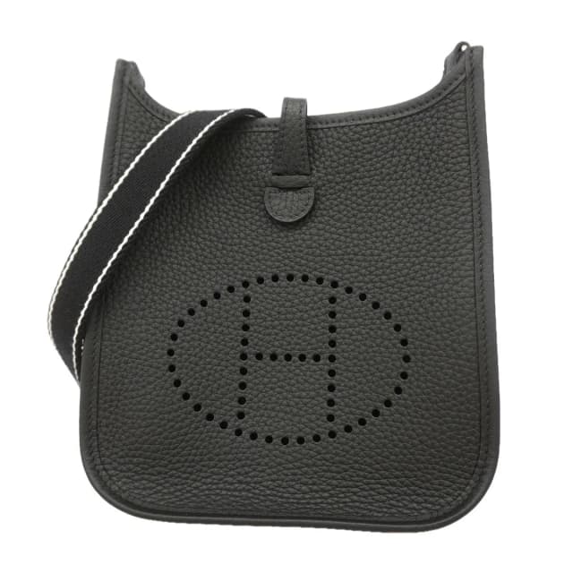 Hermès Shoulder Bag Evelyne TPM Taurillon Clemence Black Silver in Black Clemence leather from The Reluxe, photo 1 of 1