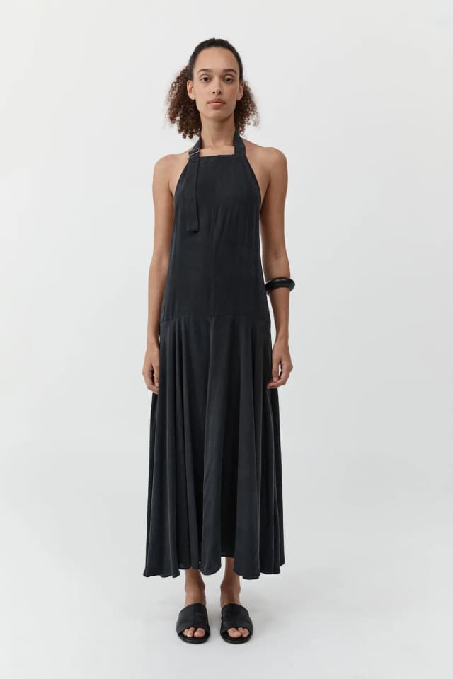 St Agni Apron Dress - Black, image 1 of 1 from St. Agni