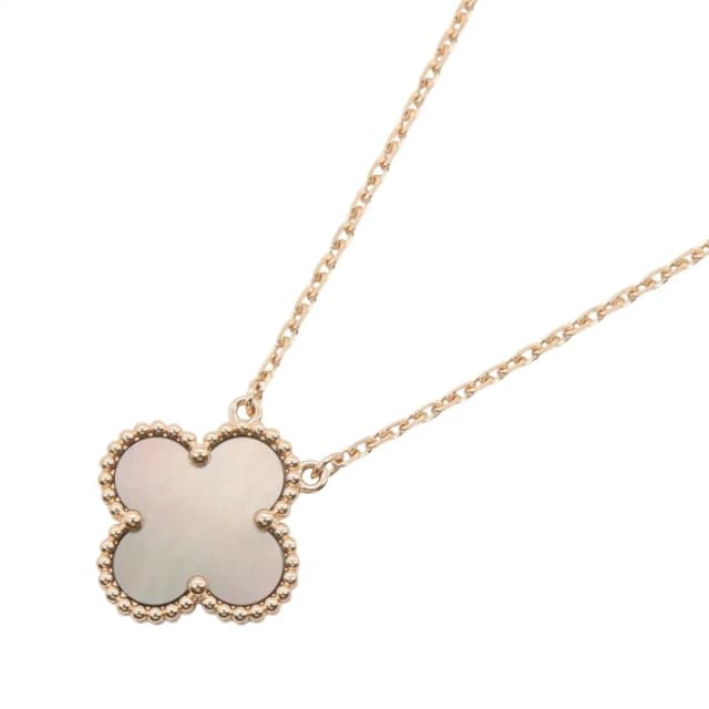 Van Cleef & Arpels Necklace Vintage Alhambra Gray Mother of Pearl 42 18k Pink in Pink from The Reluxe, photo 1 of 1